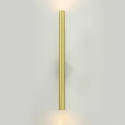 Smalle wandlamp cilinder zwart met solid brass>Straluma Sale