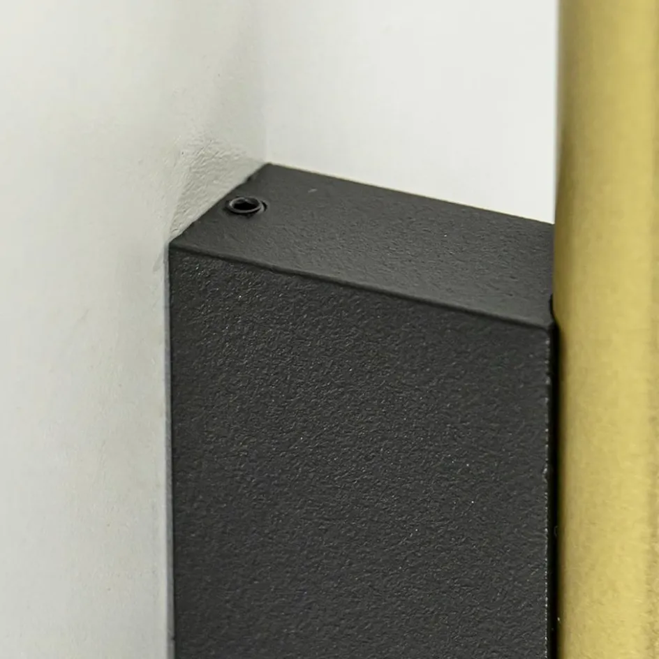 Smalle wandlamp cilinder zwart met solid brass>Straluma Sale