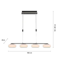 Smart eettafelhanglamp mat zwart met opaal glas></noscript>Straluma