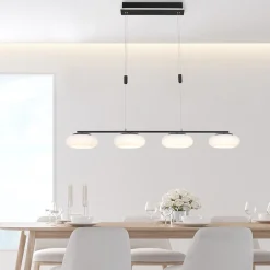 Smart eettafelhanglamp mat zwart met opaal glas></noscript>Straluma