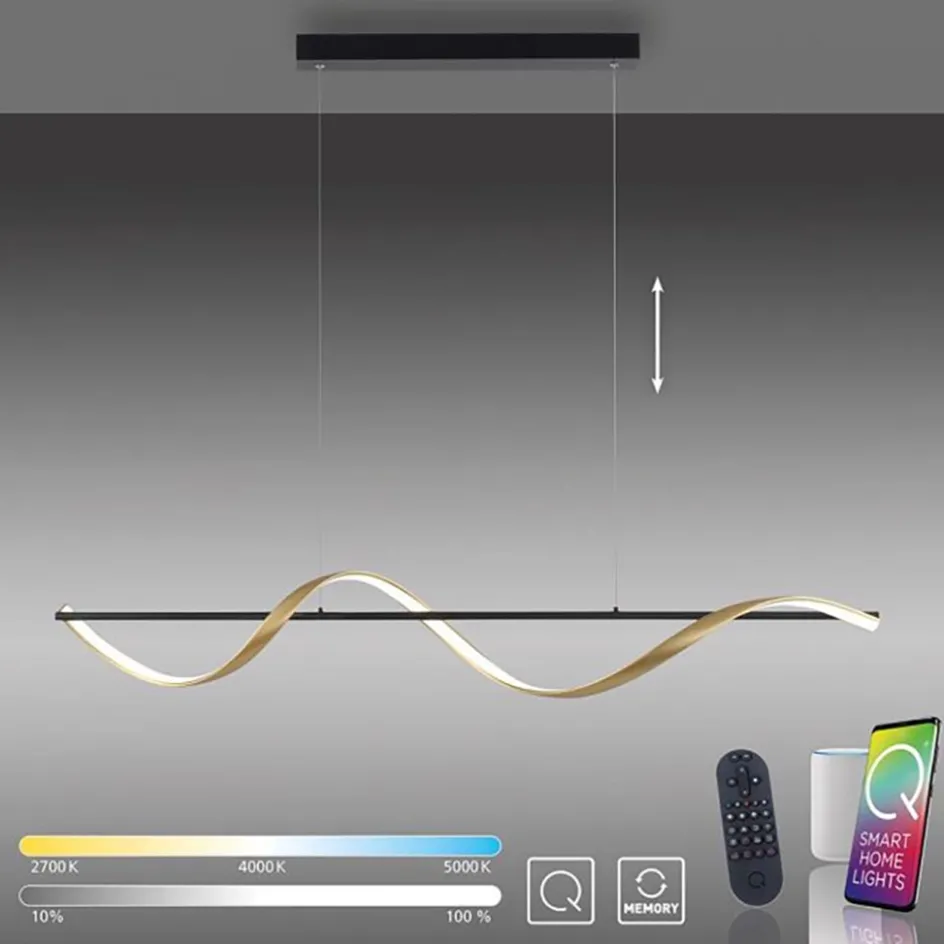Smart hanglamp antraciet/goud inclusief remote>Straluma