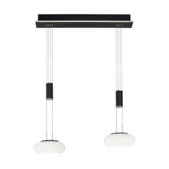 Smart hanglamp 2-lichts mat zwart met opaal glas dimbaar>Straluma