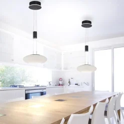 Smart hanglamp mat zwart met opaal glazen kap></noscript>Straluma Clearance