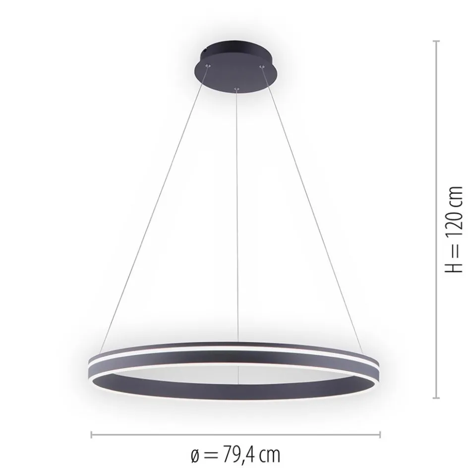 Smart hanglamp ring groot antraciet>Straluma Sale