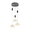Smart hanglamp rond 3-lichts dimbaar zwart/opaal>Straluma