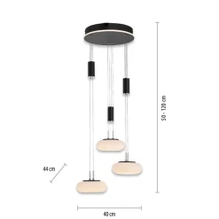 Smart hanglamp rond 3-lichts dimbaar zwart/opaal><noscript><img width=