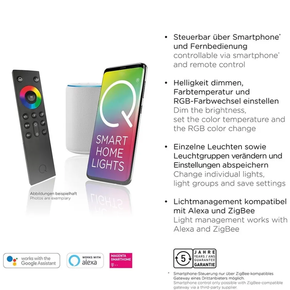 Smart plafondlamp met lens antraciet>Straluma New