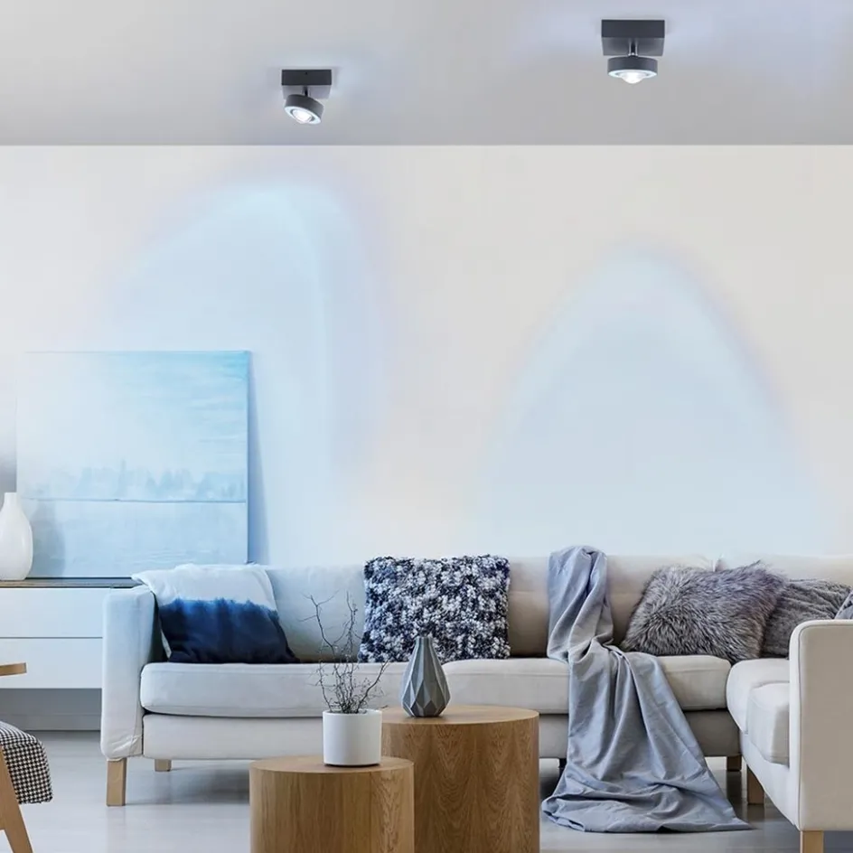 Smart plafondlamp met lens antraciet>Straluma New