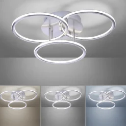 Smart plafondlamp 3x ringen nikkel inclusief LED>Straluma Hot