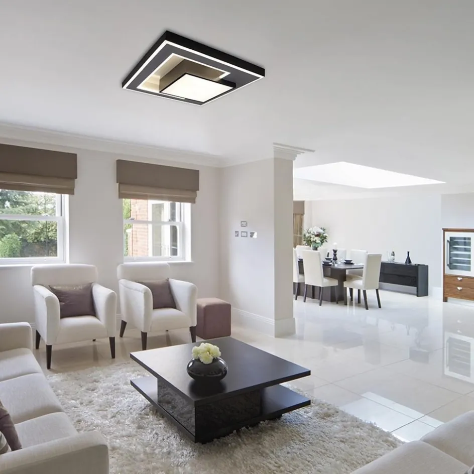 Smart plafondlamp zwart met grijs vierkant>Straluma Clearance