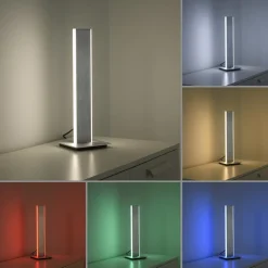 Smart tafellamp aluminium met 2 LED strips><noscript><img width=