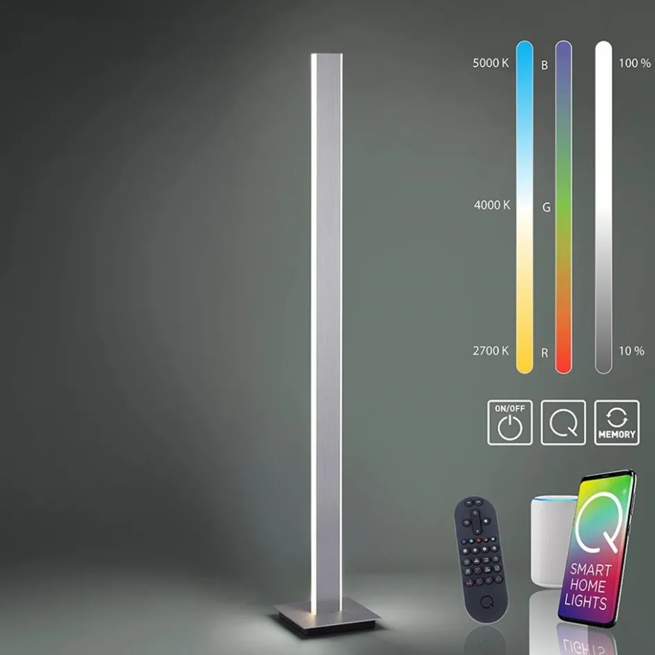 Smart vloerlamp 2-lichts aluminium>Straluma Clearance