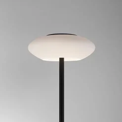 Smart vloerlamp zwart met wit glas dimbaar><noscript><img width=