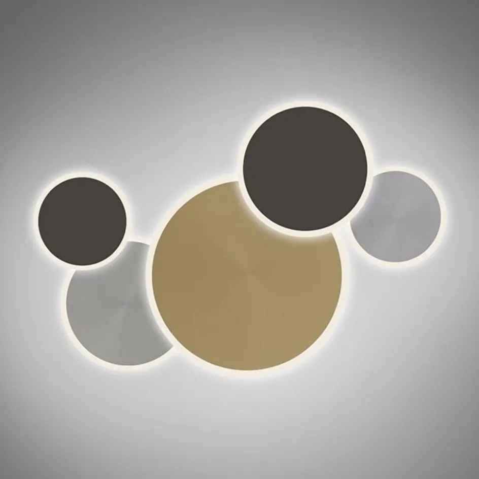 Smart wand/plafondlamp goud met grijs dimbaar>Straluma Sale