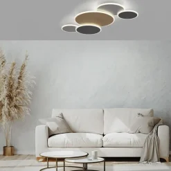 Smart wand/plafondlamp goud met grijs dimbaar><noscript><img width=