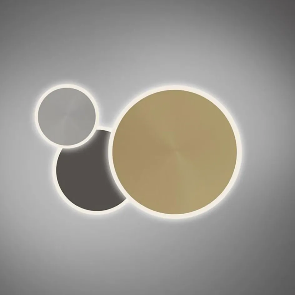 Smart wand/plafondlamp ringen goud/grijs dimbaar>Straluma Sale