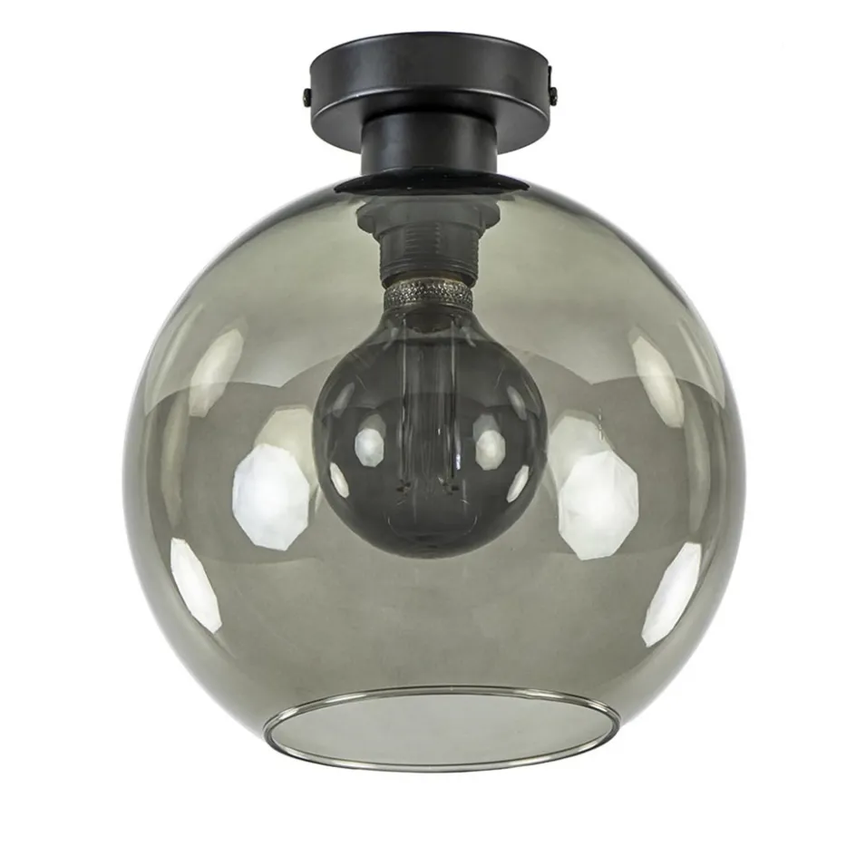 Smoke glazen plafondlamp globe 25 cm>Straluma Sale