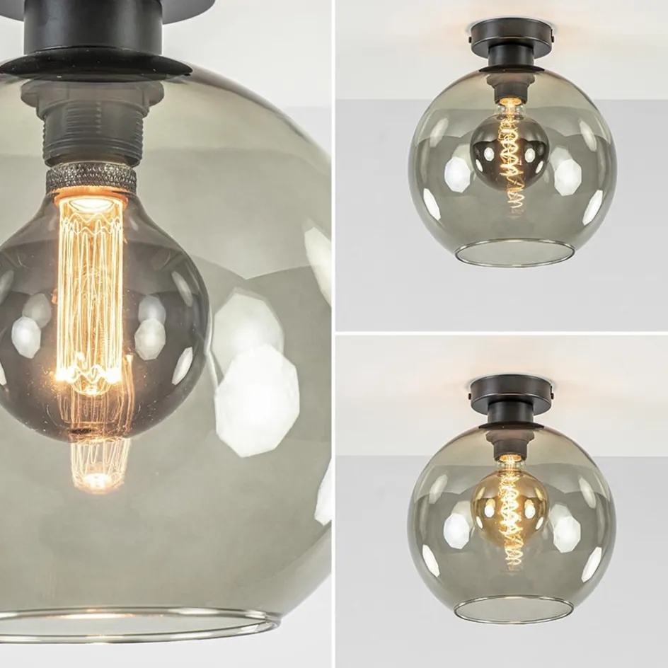 Smoke glazen plafondlamp globe 25 cm>Straluma Sale