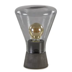 Smoke glazen tafellamp met betonnen voet>Straluma New