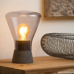 Smoke glazen tafellamp met betonnen voet></noscript>Straluma New