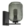 Smoke glazen wandlamp met zwarte bevestiging>Straluma New