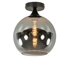 Smoke/titanium plafondlamp 25 cm met zwart>Straluma Outlet