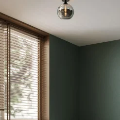 Smoke/titanium plafondlamp 25 cm met zwart><noscript><img width=