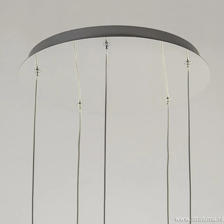 Smokey glazen vide-hanglamp chroom>Straluma Online