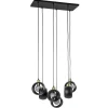 Speelse 6-lichts hanglamp zwart met goud>Straluma Online