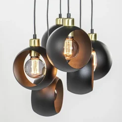 Speelse 6-lichts hanglamp zwart met goud><noscript><img width=