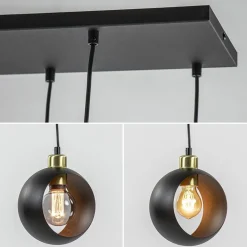 Speelse 6-lichts hanglamp zwart met goud><noscript><img width=