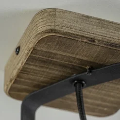 Spot 1-lichts zwart met hout><noscript><img width=