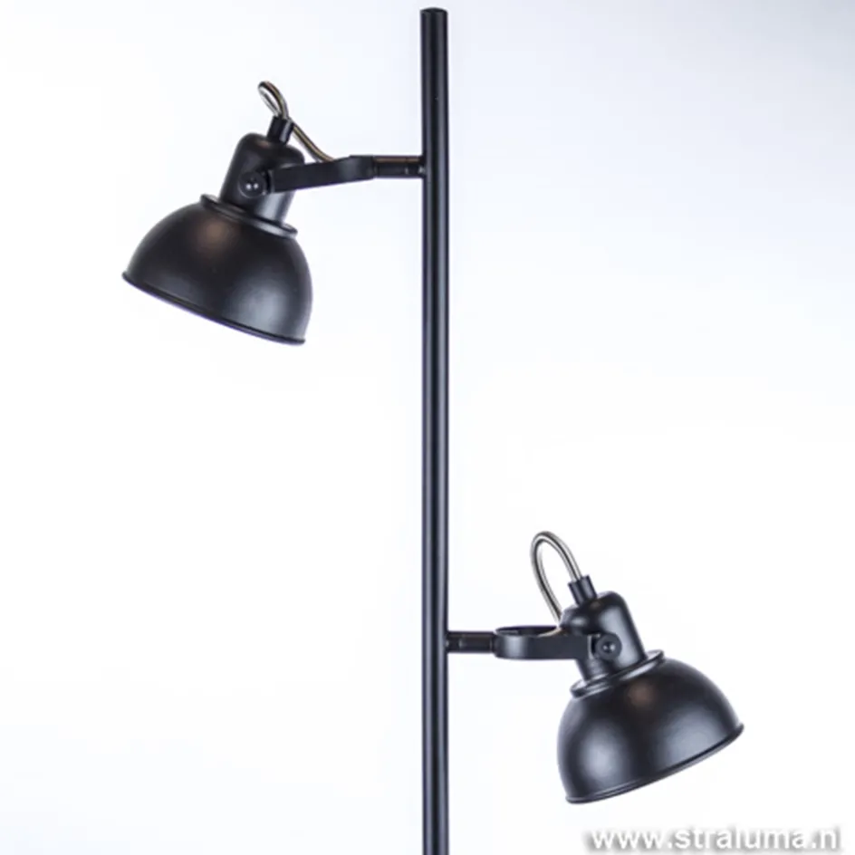 Staande 2-L spot zwart industrieel incl.gu10>Straluma Clearance