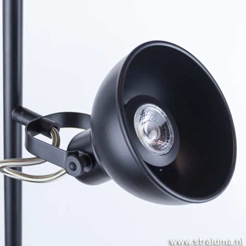Staande 2-L spot zwart industrieel incl.gu10>Straluma Clearance