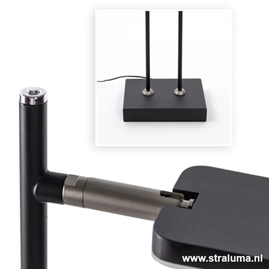 Staande 2-lichts leeslamp zwart 2xpushdimmer>Straluma Sale