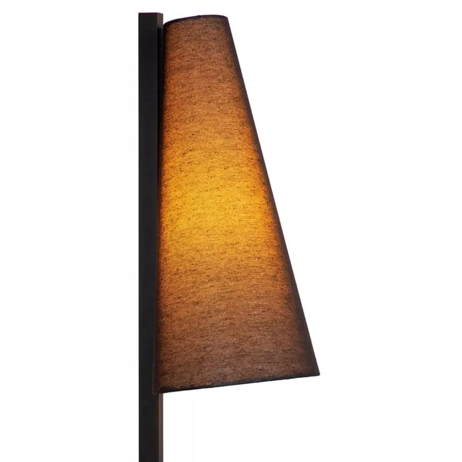 Staande schemerlamp mat zwart met linnen kap>Straluma Best