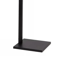 Staande schemerlamp mat zwart met linnen kap><noscript><img width=