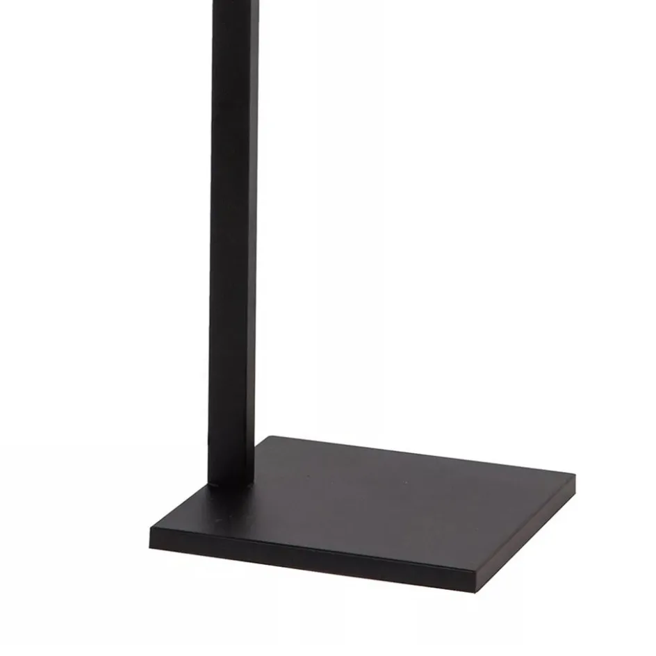 Staande schemerlamp mat zwart met linnen kap>Straluma Best