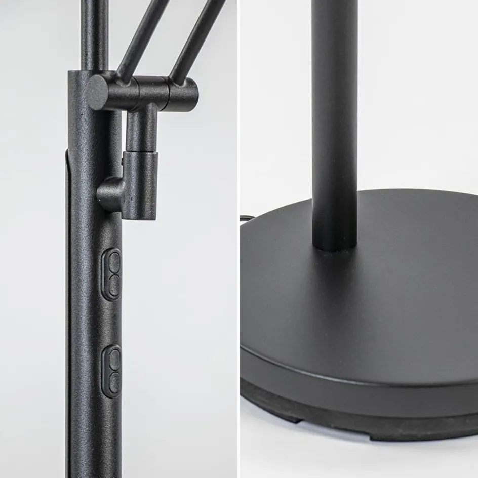 Staande uplighter+leesarm zwart dim.cct>Straluma Best