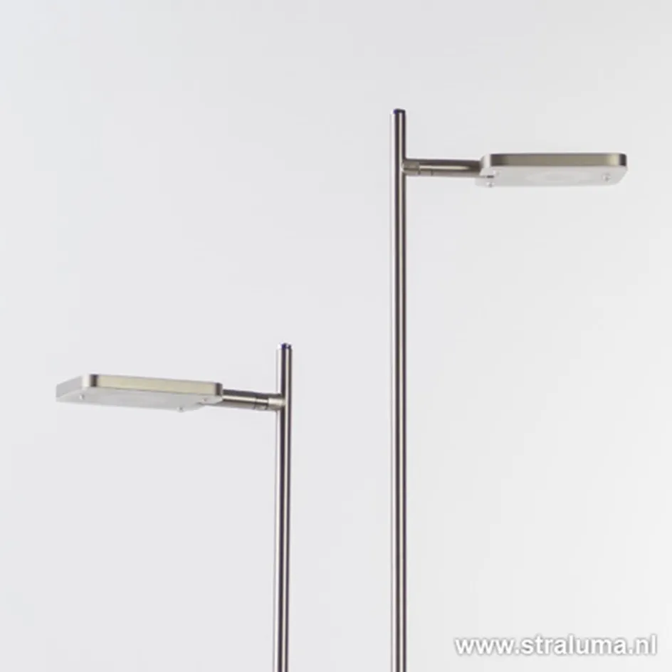 Staande vloerlamp led 2 lichts staal>Straluma Discount