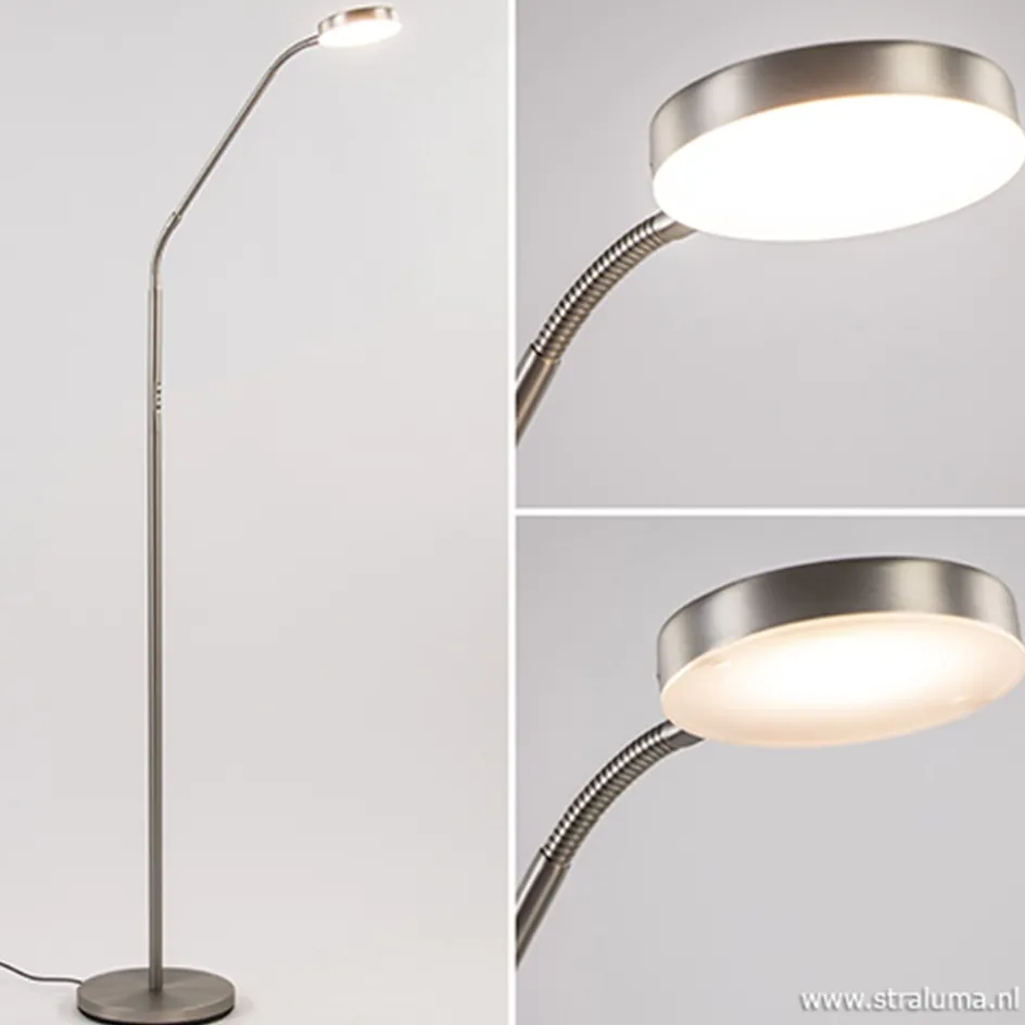 Stalen lees/vloerlamp LED dim to warm>Straluma Outlet