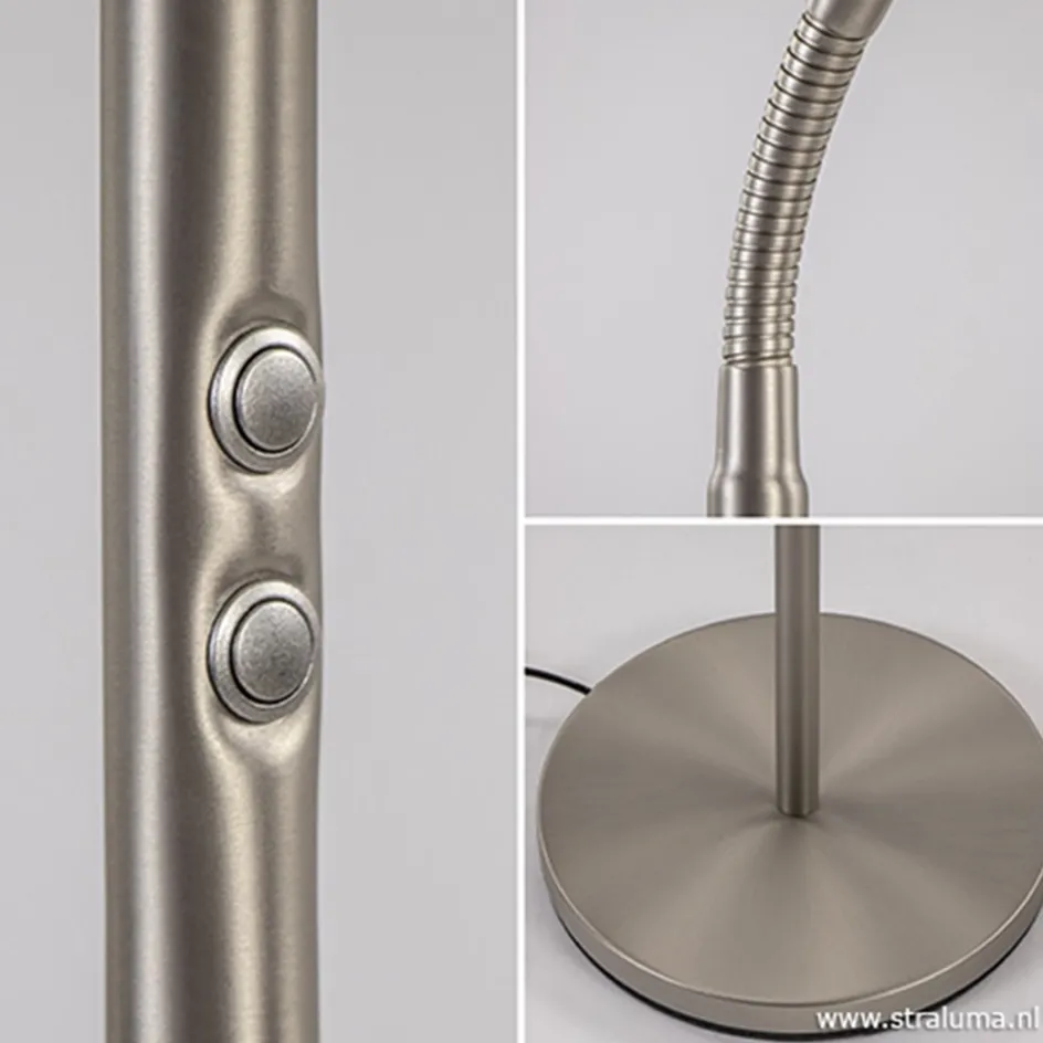 Stalen lees/vloerlamp LED dim to warm>Straluma Outlet