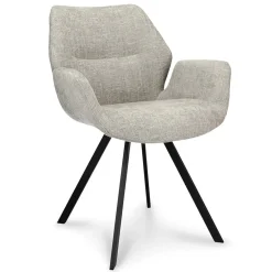 Stijlvolle armstoel taupe met zwarte poot>Straluma Online