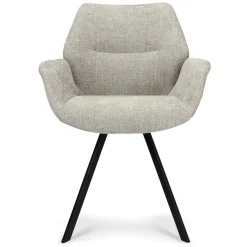 Stijlvolle armstoel taupe met zwarte poot>Straluma Online