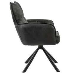 Stijlvolle eetkamerstoel draaibaar antraciet met zwart></noscript>Straluma Outlet