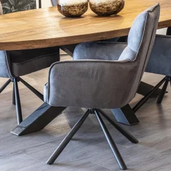 Stijlvolle eetkamerstoel draaibaar antraciet met zwart></noscript>Straluma Outlet