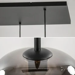 Stijlvolle 6-lichts hanglamp zwart met gradiënt smoke glas><noscript><img width=