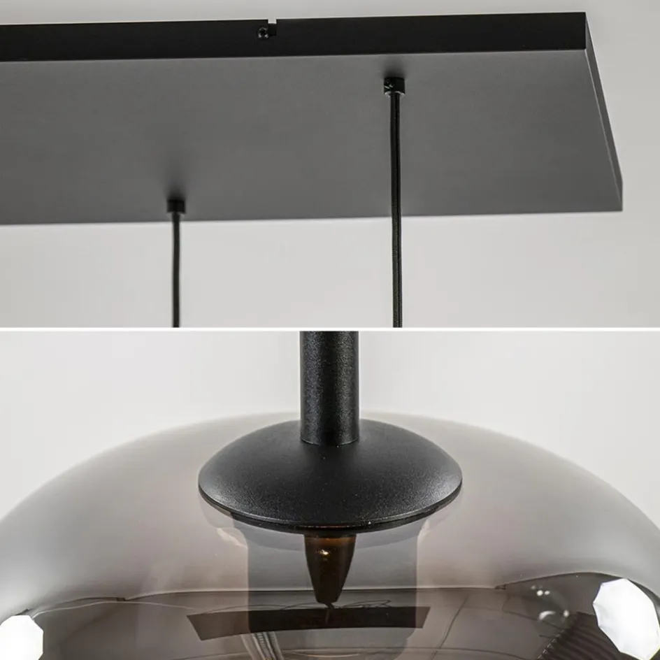 Stijlvolle 6-lichts hanglamp zwart met gradiënt smoke glas>Straluma Best