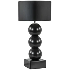 Stijvolle tafellamp keramiek zwart met kap zwart/goud>Straluma Sale