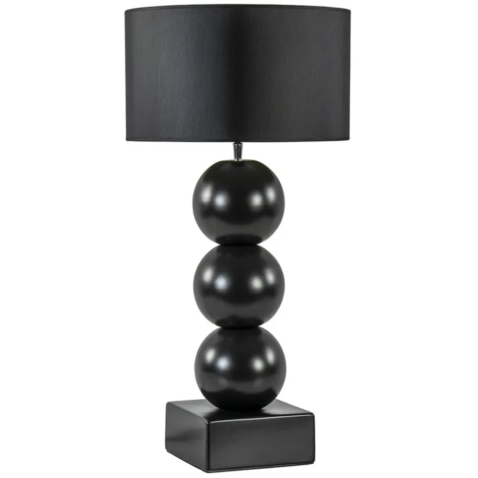 Stijvolle tafellamp keramiek zwart met kap zwart/goud>Straluma Sale